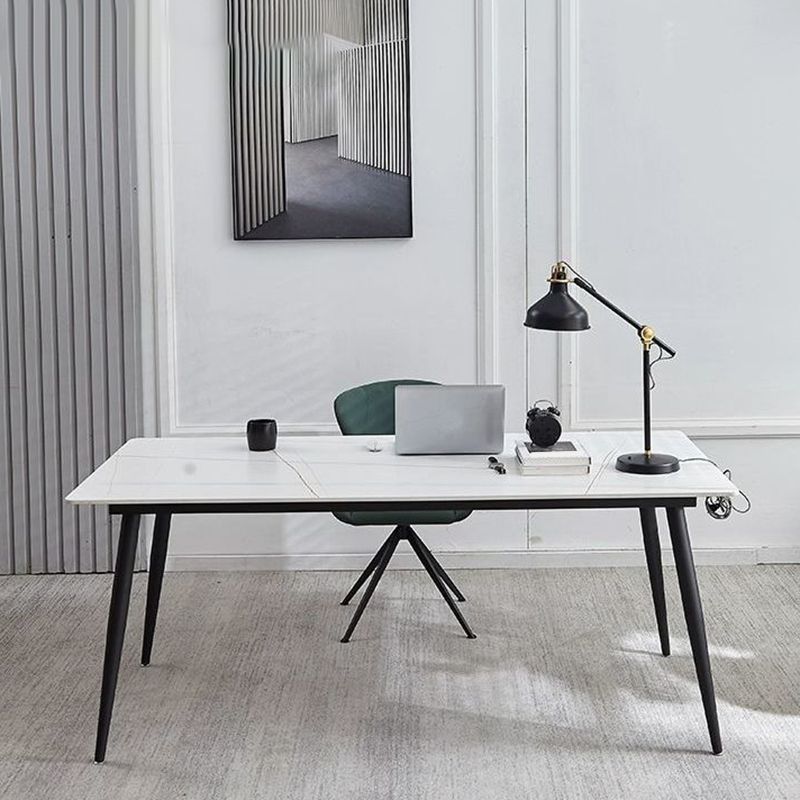 Scrivania contemporanea da scrivania rettangolare con gambe metalliche