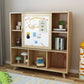 Modern Bookcase Wooden Close Back Bookshelf with Sliding Door