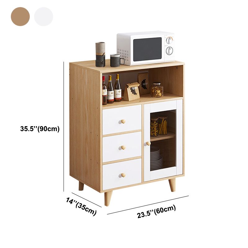Porta di vetro Sideboard contemporanea ingegnerizzato in legno per la cucina