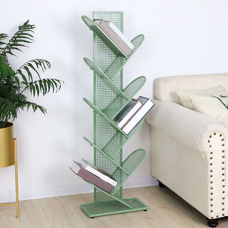 Modern Metal Bookcase Geometric Closed Back Bookshelf in Burnish Clearhalo 'Bookcases' 'furn' 'furn_bookcases' 'Furniture' 'Office Furniture' 1200x1200_59d49903-611d-4256-8952-0cbdad9ae518