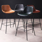 Scandinavian Coffee Shop Low Back Stool Matte Finish Leather Barstool Clearhalo 'Bar Furniture' 'Bar Stools' 'bar_stools' 'furn' 'furn_bar_stools' 'Furniture' 'furniture_bar_stools' 'Kitchen & Dining Furniture' 1200x1200_59d525d4-0d2a-4392-a6c1-52e28b9fcd42