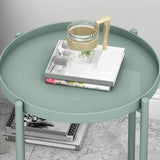 20.4"H Modern Metal Frame Base Solid Color Round Coffee Table End Table