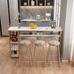 Contemporary Bistro Bar Desk Storage Indoor Double Pedestal Bistro Bar Table