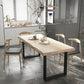 Rectangle Solid Wood Table Modern Dining Table with Metal Base and Double Pedestal for Restaurant Clearhalo ' dining_table' 'Dining Tables & Seating' 'Dining Tables' 'Furniture' 'furniture_dining_table' 'Kitchen & Dining Furniture' 'kitchen&dining_furn' 'kitchen' 'kitchen_dining_table' 1200x1200_59db5d11-4b0f-4576-b7ce-eb23c308e149