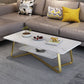 Modern Style Cocktail Table Slate Top Rectangular Coffee Table with Metal Base