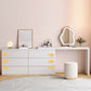 Modern With Drawer Bright White Wooden Lighted Mirror Bedroom