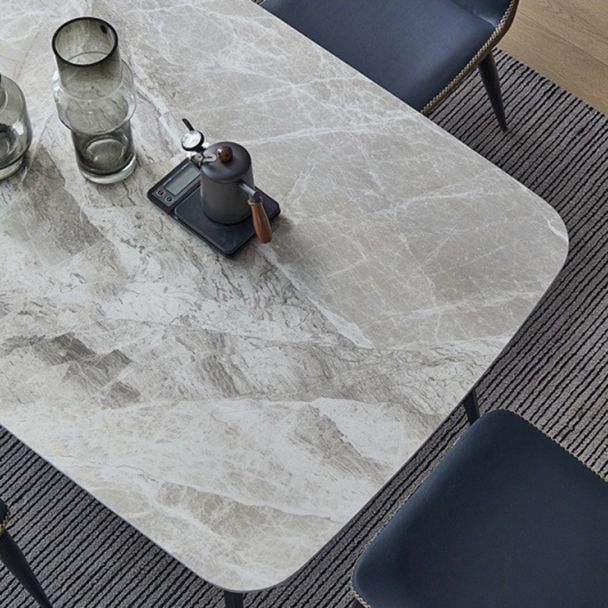 Designer Style Sintered Stone Dining Set Rectangle 1/4/5/7 Pieces Dining Room Table Set Clearhalo 'Dining Room Sets' 'Dining Tables & Seating' 'dining_room_set' 'furn' 'furn_dining_room_set' 'Furniture' 'furniture_dining_room_set' 'Kitchen & Dining Furniture' 1200x1200_59dd9bea-587e-40d4-867e-86793b8b97c6