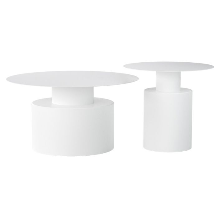 Round Iron Coffee Table Mid-Century Pedestal 2 Pieces Cocktail Table Set Clearhalo 'Coffee & Accent Tables' 'Coffee Tables' 'coffee_tables' 'furn' 'furn_coffee_tables' 'Furniture' 'Living Room Furniture' 1200x1200_59dda7de-c303-4409-94f7-a5ac21e2c0d8