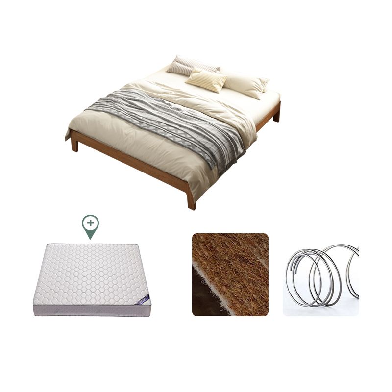 Marco de cama de madera maciza escandinava cama de perfil bajo con patas de madera