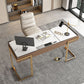 Glam Stone Writing Desk 29.53 Zoll großer Büroschreibtisch mit Schubladen