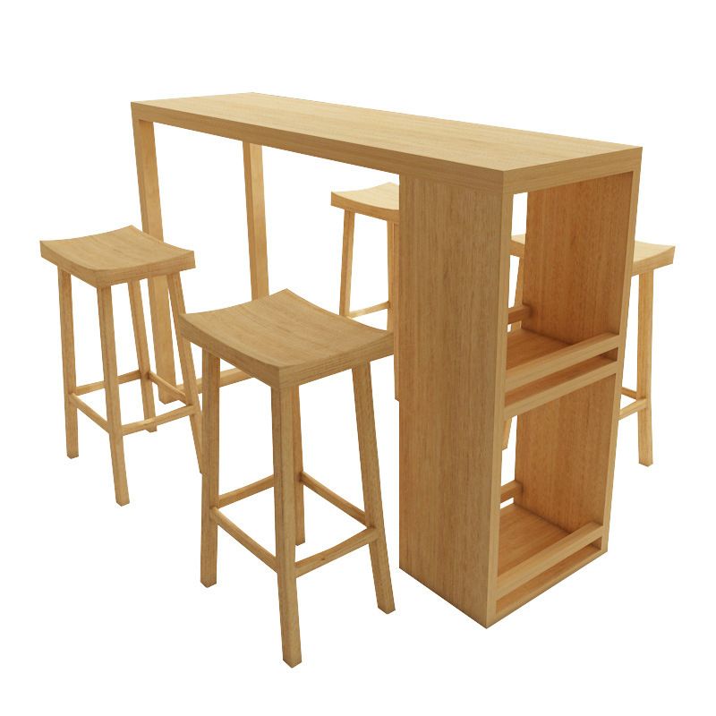 Glam 1/5 Pieces Bar Table Set Rectangle Wood Counter Table for Kitchen Clearhalo 'Bar Furniture' 'furn' 'furn_home_bar_bar_sets' 'Furniture' 'Home Bars & Bar Sets' 'home_bar_bar_sets' 'Kitchen & Dining Furniture' 1200x1200_59e134b7-a4cb-4df1-9768-4a77210cf923