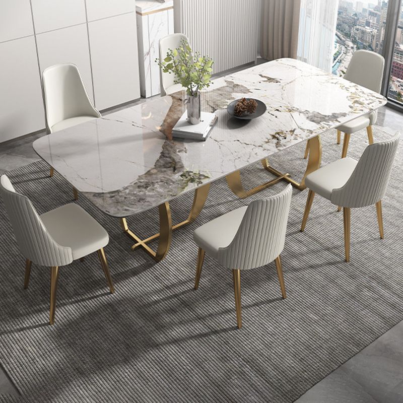 1/2/5/7 Pieces Luxury Dining Set Sintered Stone Top Dining Table with Leather Chairs Clearhalo 'Dining Room Sets' 'Dining Tables & Seating' 'dining_room_set' 'furn' 'furn_dining_room_set' 'Furniture' 'furniture_dining_room_set' 'Kitchen & Dining Furniture' 1200x1200_59e1bc69-28bd-486b-b2ca-62a3a0a3aaaf