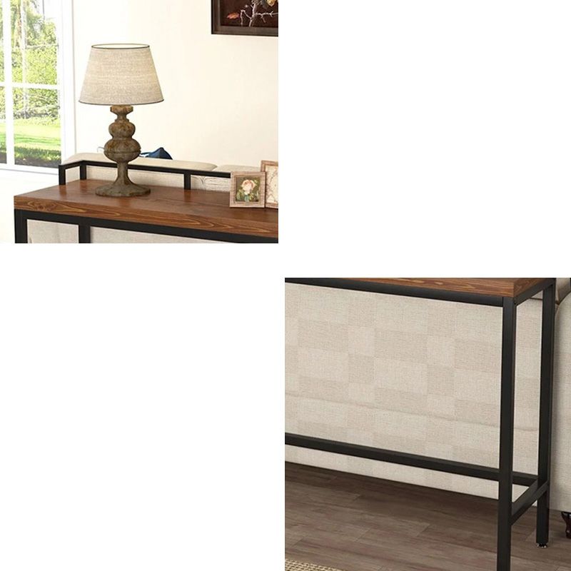 Industrial Bar Height Table Solid Wood Top Bistro Pub Table with Metal Legs Clearhalo 'Bar Furniture' 'Bar Tables' 'bar_tables' 'furn' 'furn_bar_tables' 'Furniture' 'Kitchen & Dining Furniture' 1200x1200_59e1fd37-30d0-4527-82df-75df0fc2bf12