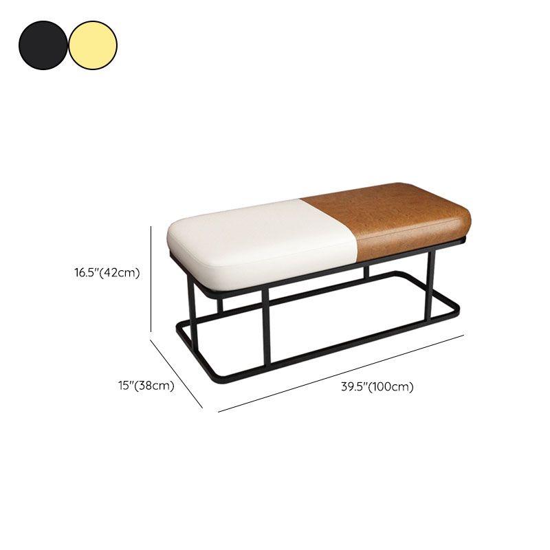 Metal Entryway Bench Modern Rectangle Seating Bench with Upholstered Clearhalo 'Benches' 'Chairs & Seating' 'furn' 'furn_benches' 'Furniture' 'Living Room Furniture' 1200x1200_59e23755-a121-41df-abce-3ab4a064c7f2