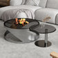 Glass Top Coffee or End Table Black Abstract Coffee Cocktail Table