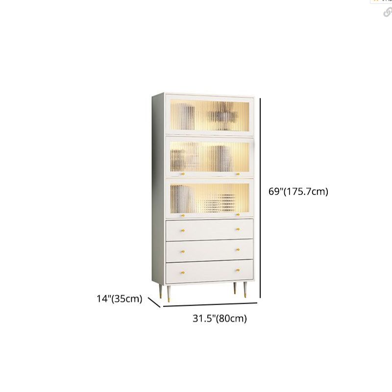 Glam Manufactured Wood Standard Bookcase Vertical Bookcase with Door and Drawers Clearhalo 'Bookcases' 'furn' 'furn_bookcases' 'Furniture' 'furniture_bookcases' 'kitchen' 'kitchen_bookcases' 'Living Room Furniture' 'Office Furniture' 1200x1200_59e516fa-651d-4c1f-890c-2f63e8bf25f6