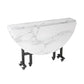 Modern White Round Wooden Easy Folding Dining Table with Leaf Clearhalo 'Dining Tables & Seating' 'Dining Tables' 'dining_table' 'furn' 'furn_dining_table' 'Furniture' 'Kitchen & Dining Furniture' 1200x1200_59e548fa-92ab-4e76-8022-eceb9303b134