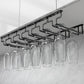 Contemporary Metal Wine Glass Rack Hanging Glass & Stemware Holder in Black