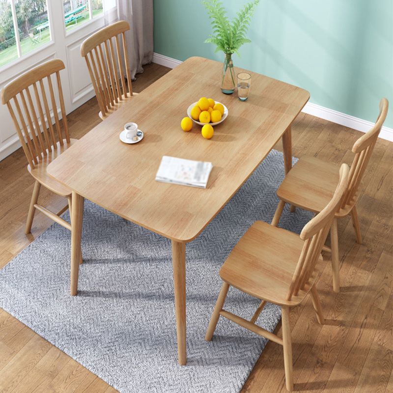 Contemporary Rectangle Solid Wood Table Standard Height Table Dining Table with 4 Legs Clearhalo ' dining_table' 'Dining Tables & Seating' 'Dining Tables' 'furn' 'furn_dining_table' 'Furniture' 'furniture_dining_table' 'Kitchen & Dining Furniture' 'kitchen&dining_furn' 'kitchen' 'kitchen_dining_table' 1200x1200_59e622b2-7132-4a23-8f9c-0781d561ffcb