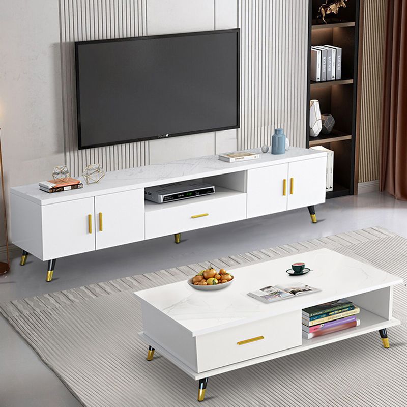 Wooden TV Media Console Glam Media Console TV Stand with Drawer Clearhalo 'furn' 'furn_tv_stands_entertainment_centers' 'Furniture' 'Living Room Furniture' 'TV Stands & Entertainment Centers' 'TV Stands & Media Storage Furniture' 'tv_stands_entertainment_centers' 1200x1200_59e6563c-40b8-415a-9335-5cb0ba2dbcb5