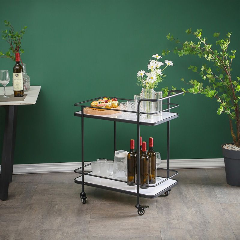 31.5"H Modern Prep Table Metal Rectangular Rolling Prep Table for Home Use