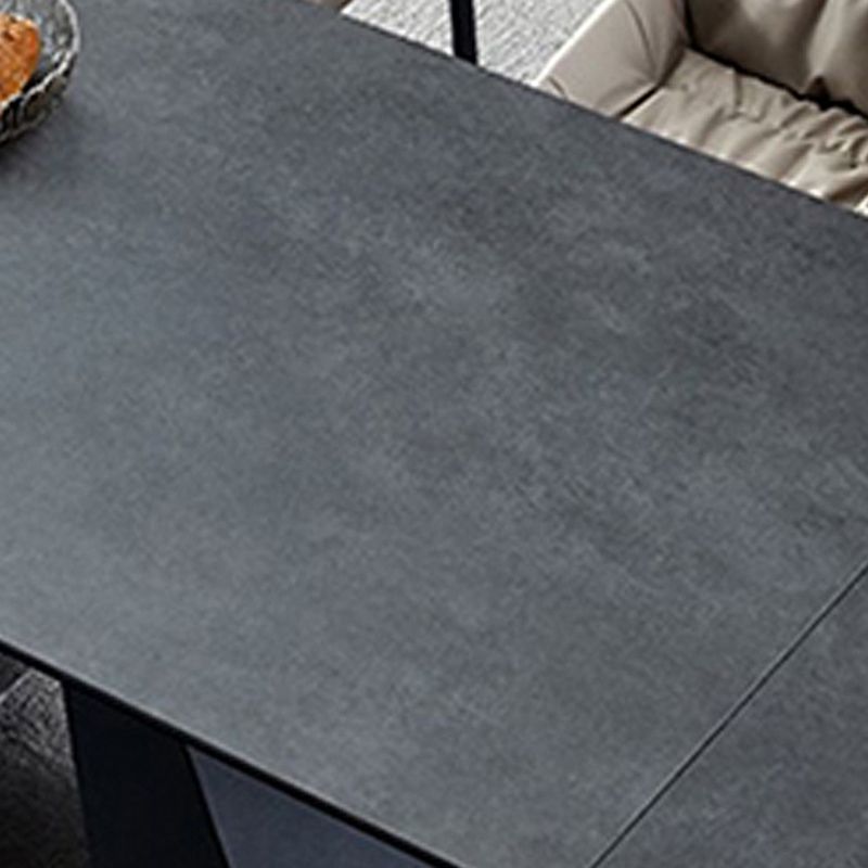 Contemporaneo 1/4/5 pezzi sala da pranzo set mobili rettangolo di pietra in nero