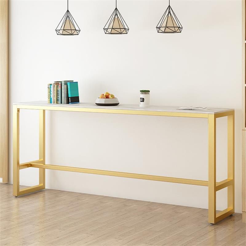 Set tavolo da bar stile glam Set da pranzo da pub fisso in pietra rettangolare da 1/5 pezzi