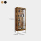 Modern Oak Wood Kitchen Wine Holder with Glass Storage Cabinet