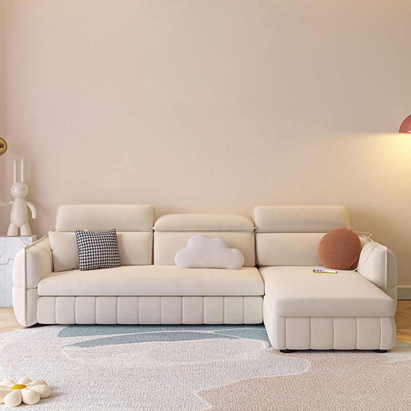 Moderno e contemporaneo in finta pelle imbottita di divano futon in bianco