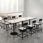 Modern Stone and Metal Dinette Set 1/2/5 Pieces White Table Set for Coffee Shop