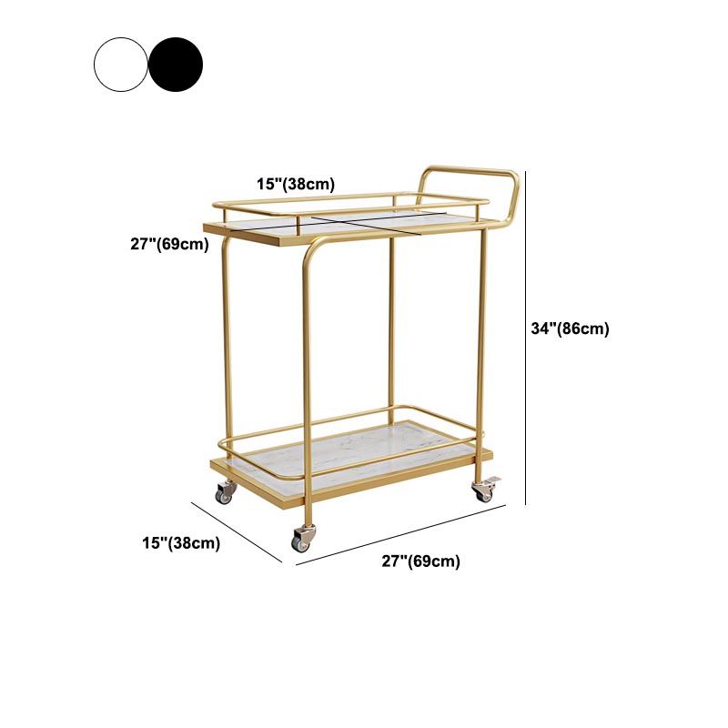 Contemporary Metal Prep Table 33.86"H Rolling Prep Table with Open Storage
