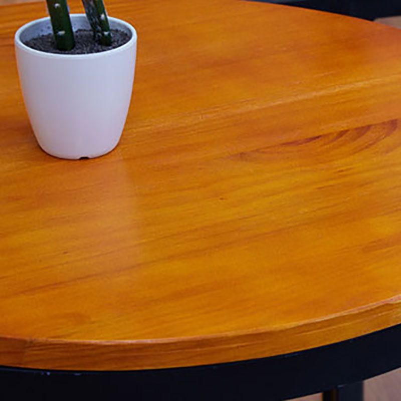 Industrial Black Iron Bar Table Natural Wood Top Indoor 41.3"H Bistro Table with Pedestal Clearhalo 'Bar Furniture' 'Bar Tables' 'bar_tables' 'furn' 'furn_bar_tables' 'Furniture' 'furniture_bar_tables' 'Kitchen & Dining Furniture' 'kitchen&dining_furn' 'kitchen' 1200x1200_59ee19f3-97eb-4a0c-b0c0-acc4f5b8a01a