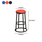Circular Seat Barstool Industrial Style Bar Stool for Dining Room