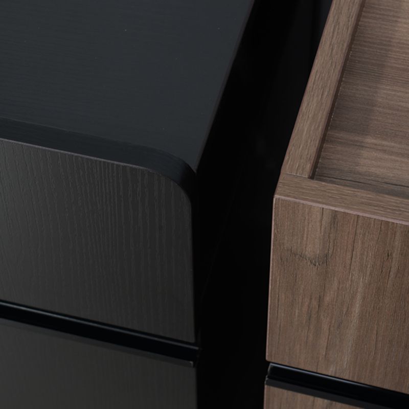 スカンジナビアのアクセントテーブルナイトスタンド25.5 "2つの引き出しがあります