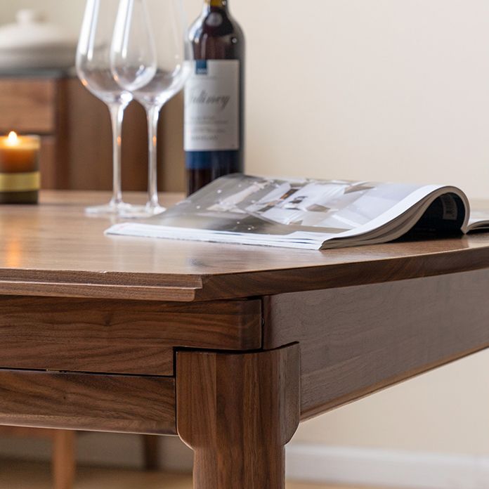 家のために4つの椅子を備えたモダンなソリッドウッドダイニングテーブルセットドロップリーフ