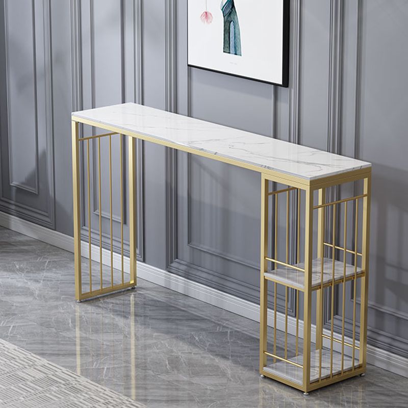 Glam Rectangle White Counter Height Set 1/2/3 Pieces Marble Pub Dining Set Clearhalo 'Bar Furniture' 'furn' 'furn_home_bar_bar_sets' 'Furniture' 'Home Bars & Bar Sets' 'home_bar_bar_sets' 'Kitchen & Dining Furniture' 1200x1200_59f527d7-4bda-4082-8873-b74f4fe643d0