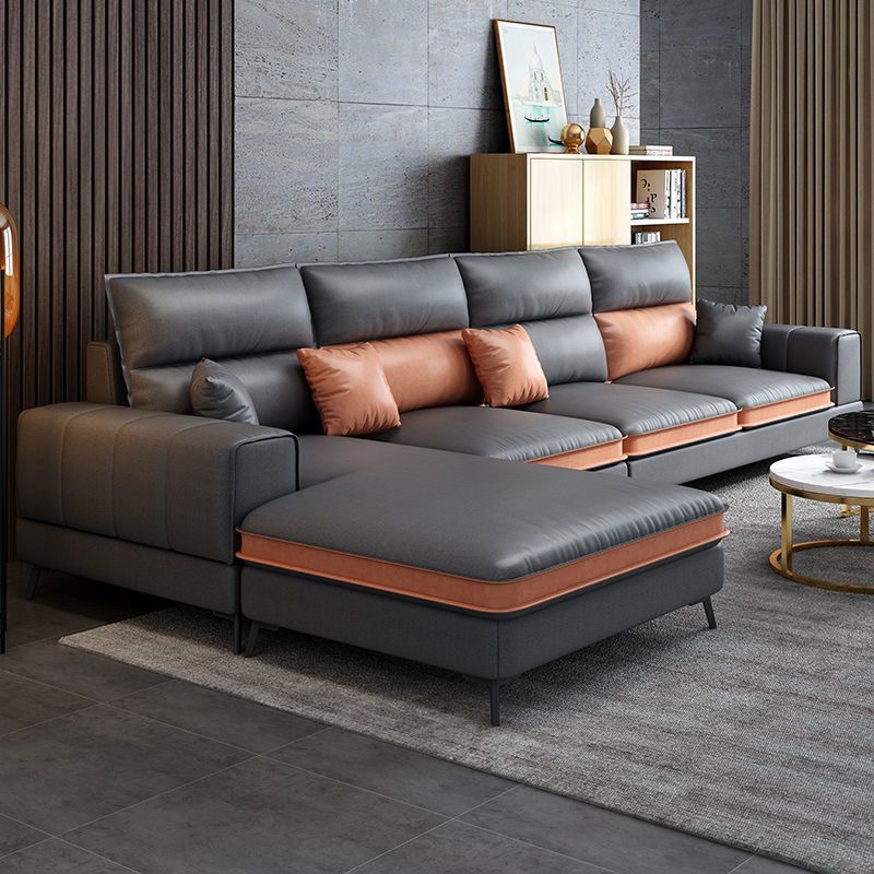 Nordic faux cuir stationnaire salon carré canapé de bras carré