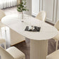 Traditional Luxury Dining Table White Oval Sintered Stone Table with Double Pedestal Base Clearhalo ' dining_table' 'Dining Tables & Seating' 'Dining Tables' 'furn' 'furn_dining_table' 'Furniture' 'furniture_dining_table' 'Kitchen & Dining Furniture' 'kitchen&dining_furn' 'kitchen' 'kitchen_dining_table' 1200x1200_59f7acfa-fcc0-44fa-b636-8fa9f89b4bf8