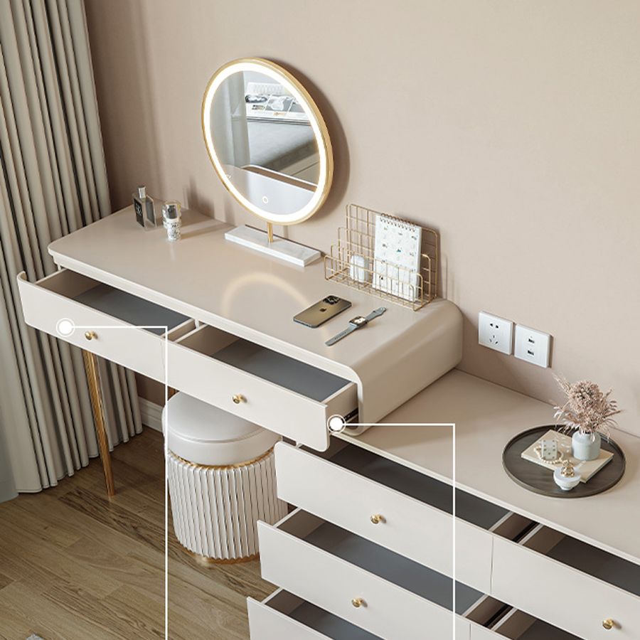 White Solid Wood Makeup Vanity Desk Bedroom Vanity Dressing Table Set Clearhalo 'Bedroom Furniture' 'furn' 'furn_makeup_vanities' 'Furniture' 'Makeup Vanities' 'makeup_vanities' 1200x1200_59f921b0-1ea2-40b2-ab28-a75981915d8f