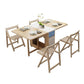 Rectangle Mid-Century Modern Dining Table Drop-Leaf Table with Solid Wood Base for Home Clearhalo ' dining_table' 'Dining Tables & Seating' 'Dining Tables' 'furn' 'furn_dining_table' 'Furniture' 'furniture_dining_table' 'Kitchen & Dining Furniture' 'kitchen&dining_furn' 'kitchen' 'kitchen_dining_table' 1200x1200_59fa4ef3-d1b9-4e85-a4e7-10ac1bdf4cf4