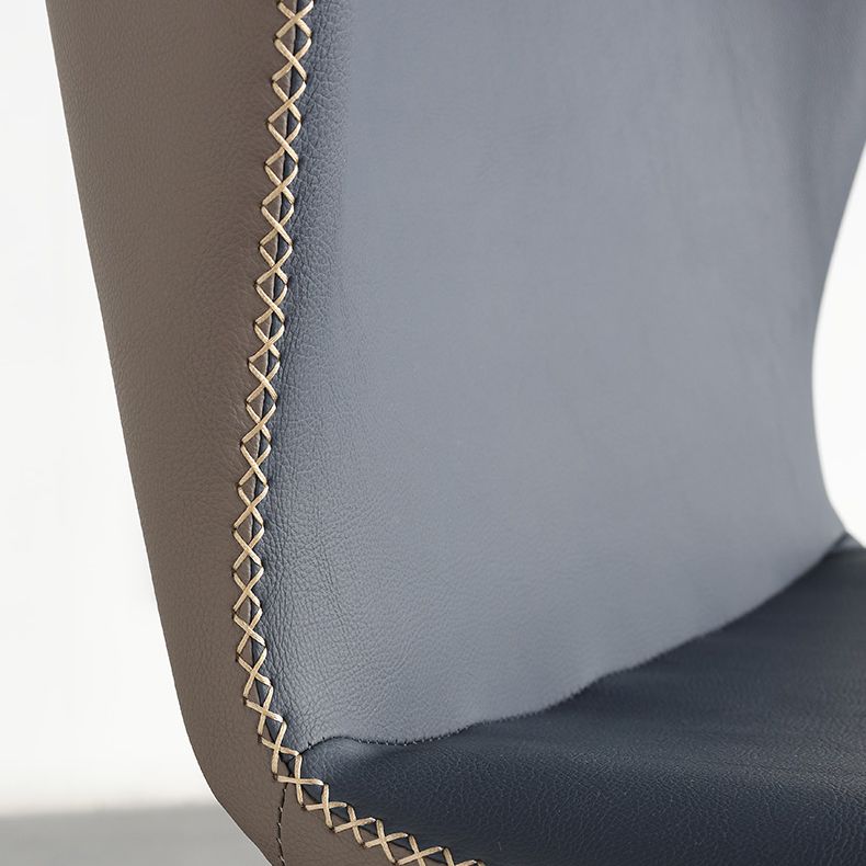 モダンレザーホームサイドチェアマットフィニッシュウィングバックダイニングチェア