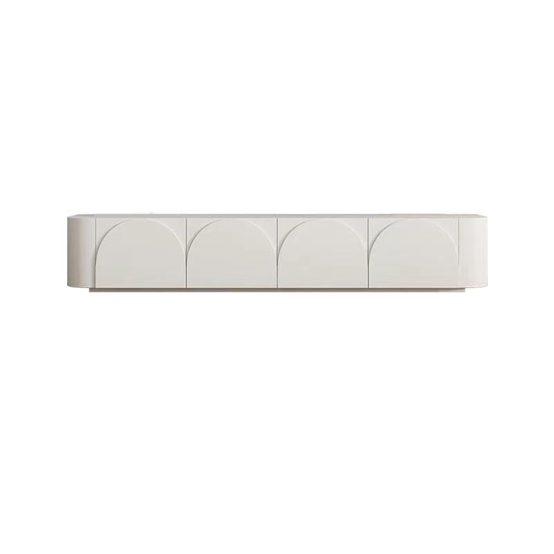 Eigentijdse TV-console van wit hout met ingebouwde opbergruimte TV-standaardconsole voor woonkamer