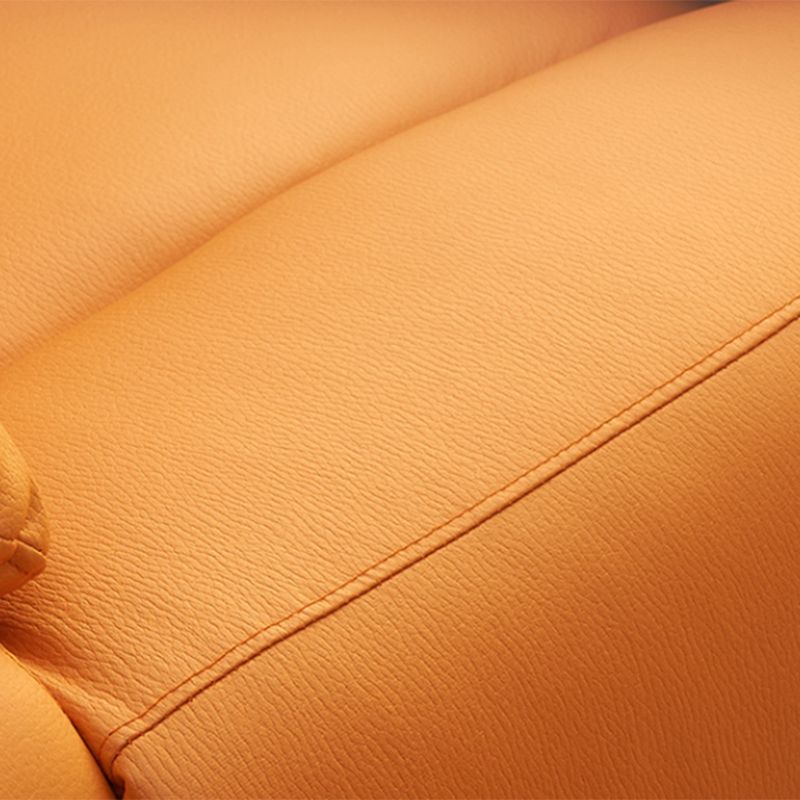 Modern Faux Leather Recliner 33.5" W Swivel Recliner Chair with Side Pockets