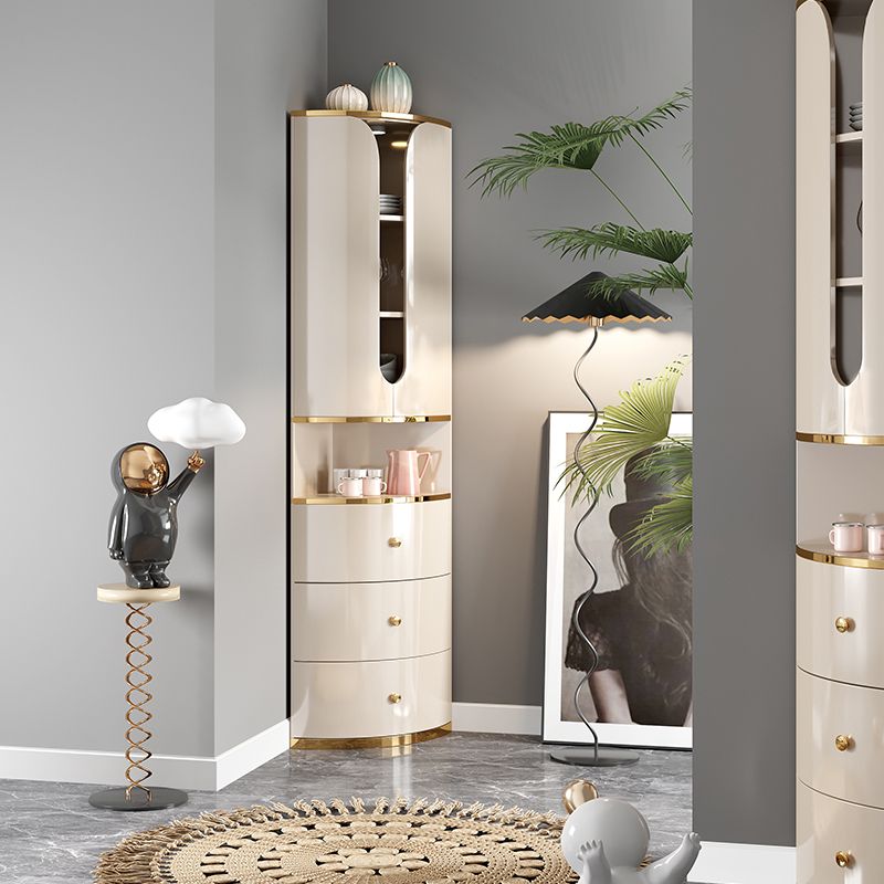 Scandinavian Bombe Accent Cabinet Solid Wood Side Cabinet in White Clearhalo 'Cabinets & Chests' 'cabinets_chests' 'furn' 'furn_cabinets_chests' 'Furniture' 'Living Room Furniture' 1200x1200_59fc587d-a3c6-4727-8704-23432b2fd750