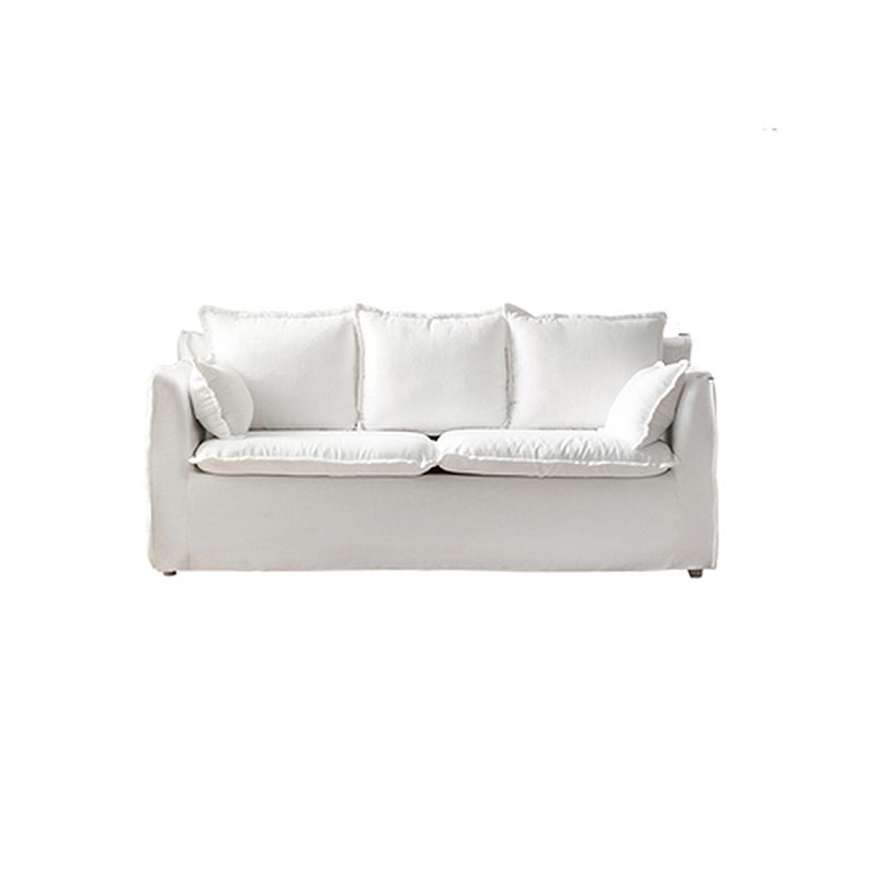 Blancheur blanc en lin standard contemporain carré pour le salon, appartement