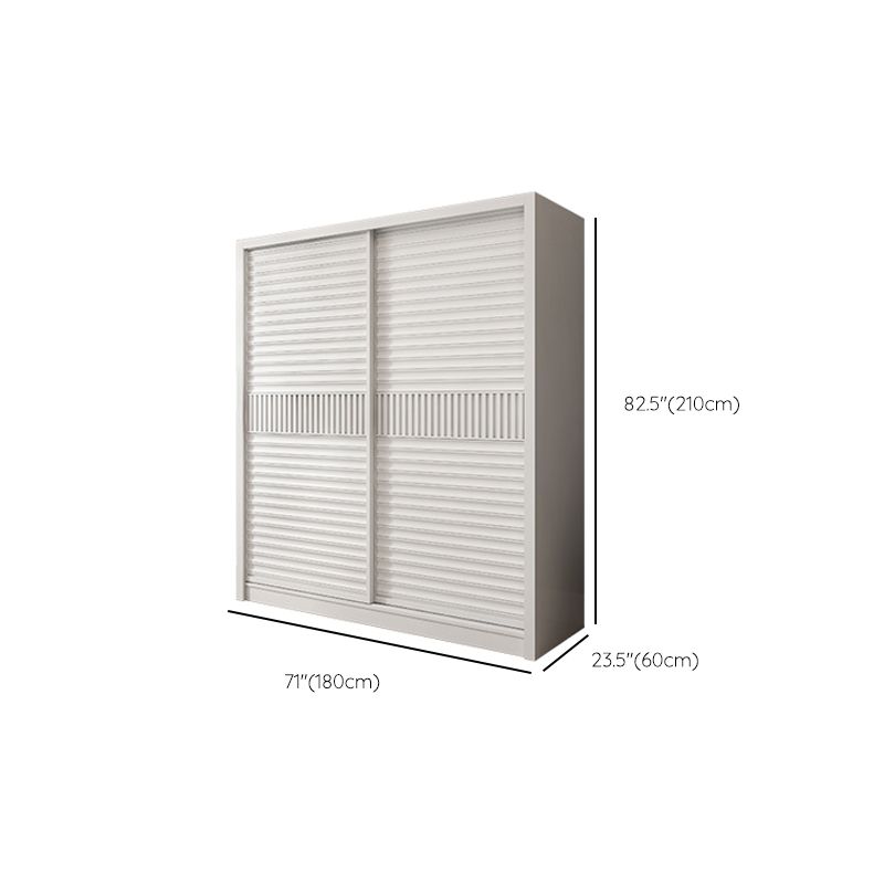 Weißer Schiebetschrankschrank mit Regalen Holzgarderobe Armoire