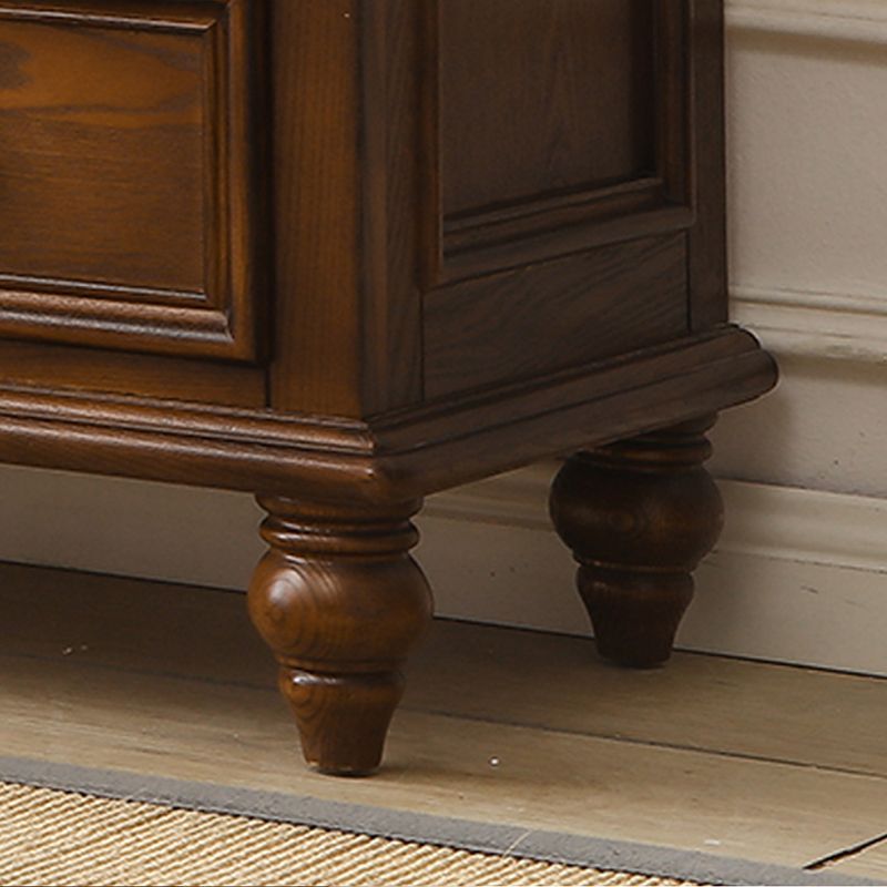 Traditional Ash TV Console Brown Media Console TV Stand with Drawers