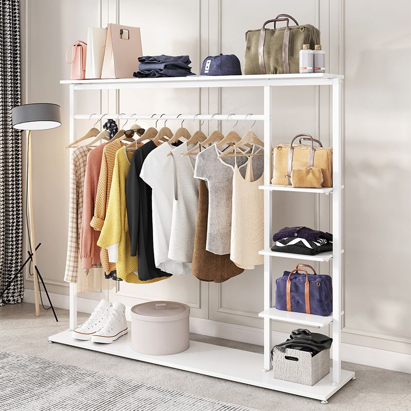 Modern Style Coat Rack Multilayer Shelves Metallic Free Standing Coat ...