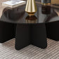 13.7"H Modern Metal Abstract Glass/slate Round Top Coffee Table Clearhalo 'Coffee & Accent Tables' 'Coffee Tables' 'coffee_tables' 'furn' 'furn_coffee_tables' 'Furniture' 'furniture_coffee_tables' 'Living Room Furniture' 1200x1200_59feb61d-4a2c-48e2-a3b5-a343695d9e33