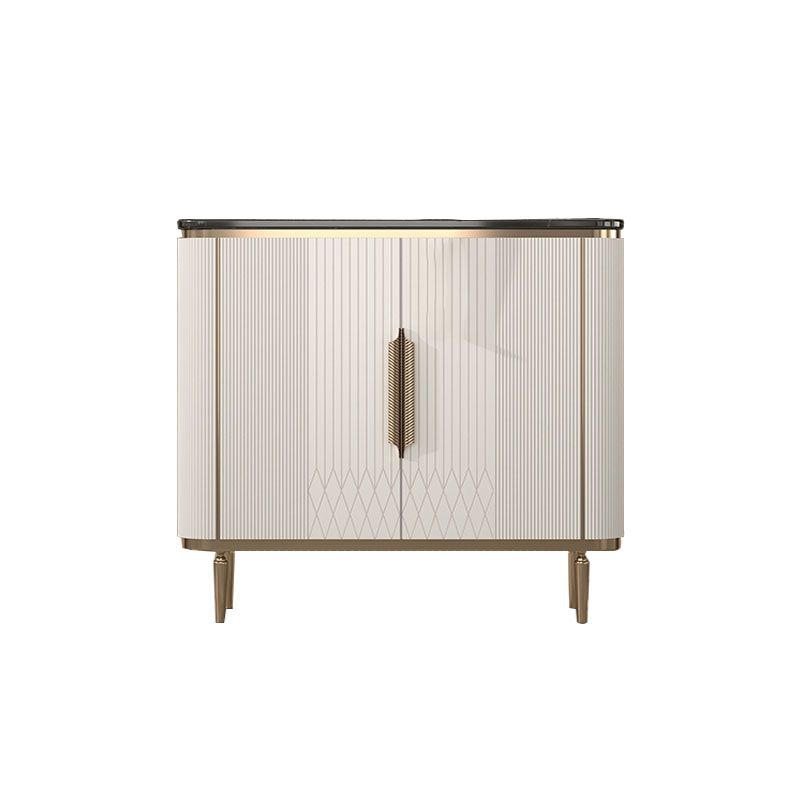 Gambe metalliche Sideboard bianca Tabella 35,4 "supporto a buffet alto con archiviazione